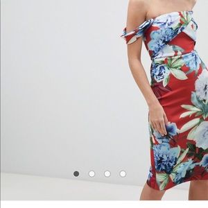 ASOS floral scuba pencil dress